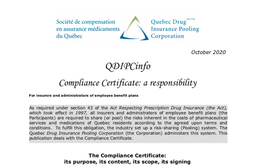 Qdipcinfo Societe De Compensation En Assurance Medicaments Du Quebec